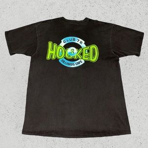Vintage Faded Hooked Club 72 Billiards Cafe T-Shirt
